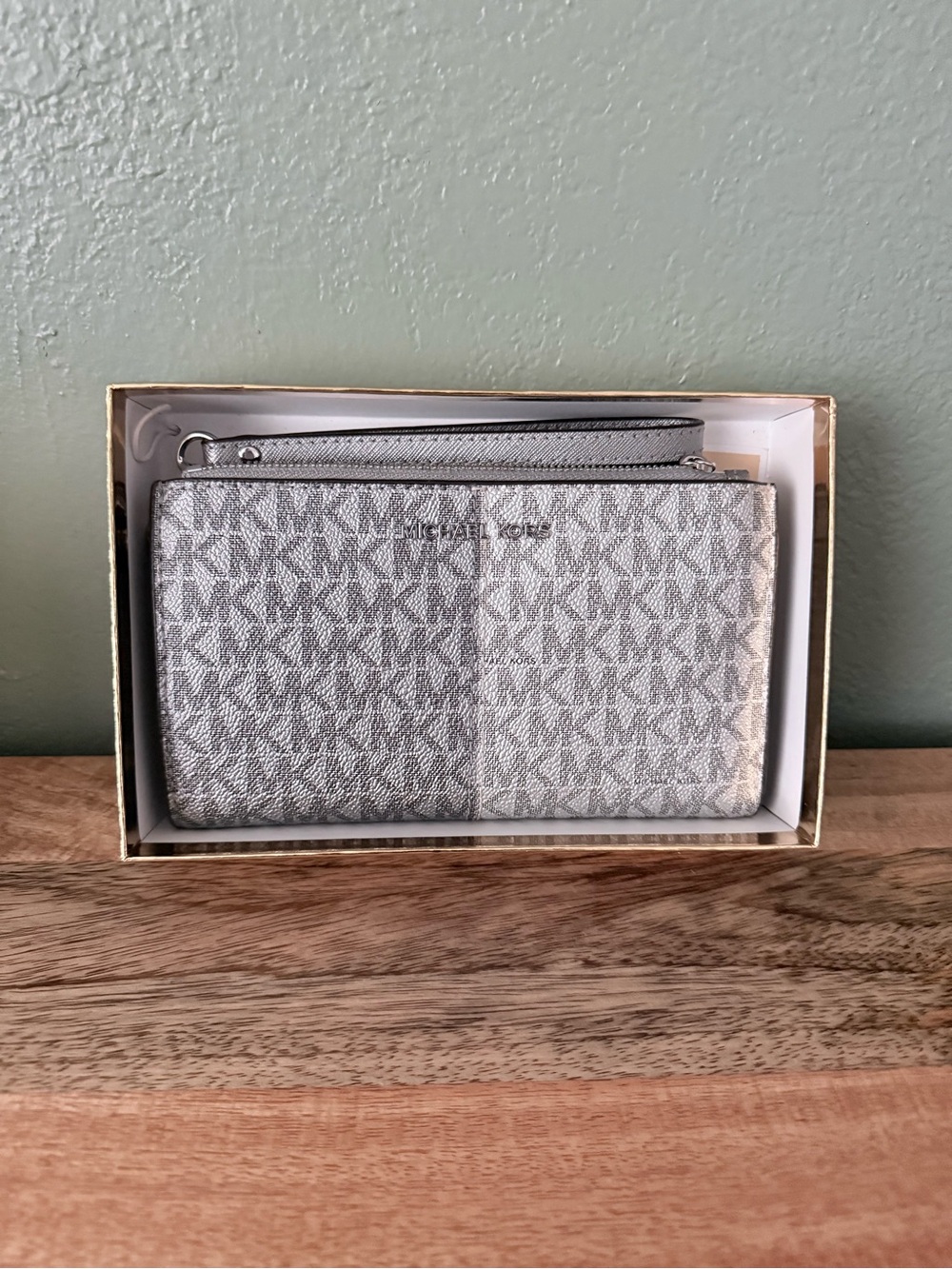 Michael Kors Silver MK Signature wallet